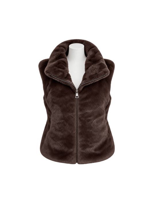 Bodywarmer Zachte Fluffy - Bruin