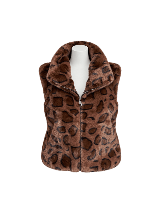 Bodywarmer Zachte Fluffy - Leopard