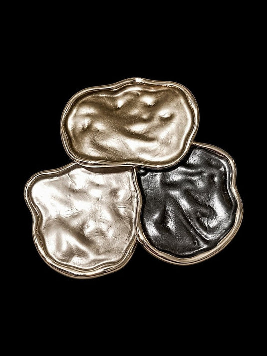 Broche met magneet - Zilver - donkergrijs - Klaver